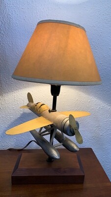 Airplane Model Desk Lamp metal/wood