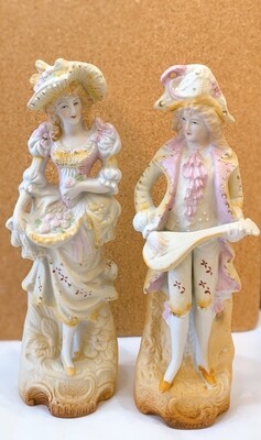 Vintage Halsey Fifth Victorian Man Woman Figurines Made In JaPan