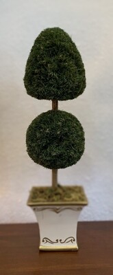 Faux Topiary 15 " With White/Gold Planter