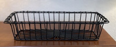 Black Wire Decorative Oblong Basket 14”l x 5”w x 3 1/8”h