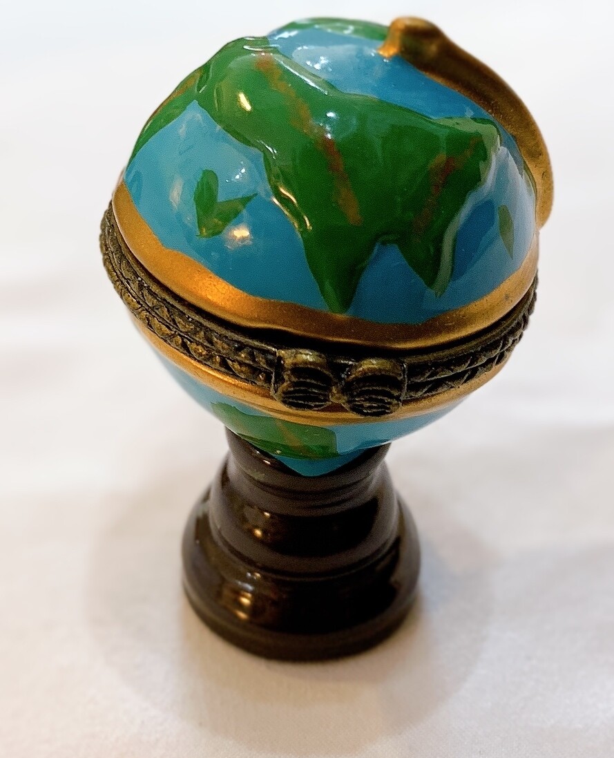 World Globe Trinket Box 2.36”