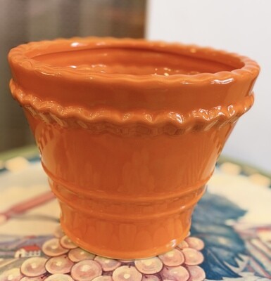 Orange Pot 5.4”W x 4.3”Tall