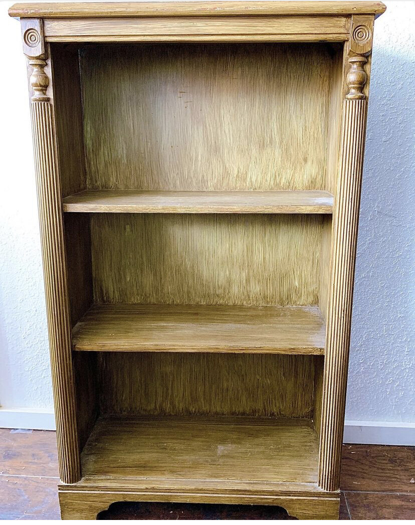 Vintage Wood Bookcase 35 1/2”h x 21”w x 10”d
