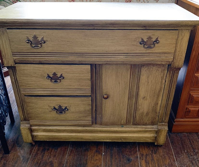 Vintage Antiqued Cabinet 29”H x 30 1/2” W x 16” D