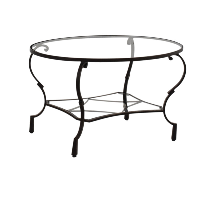 Pier 1 Wrought Iron Glass Top Oval Coffee Table 