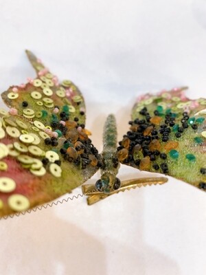 Vintage Jeweled  Butterfly Clip
