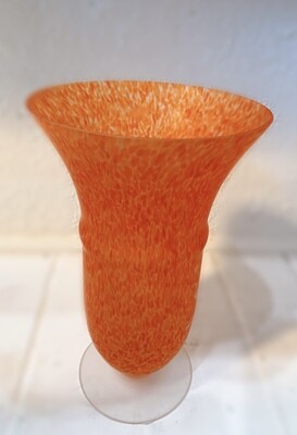 Orange Glass Vase 9”