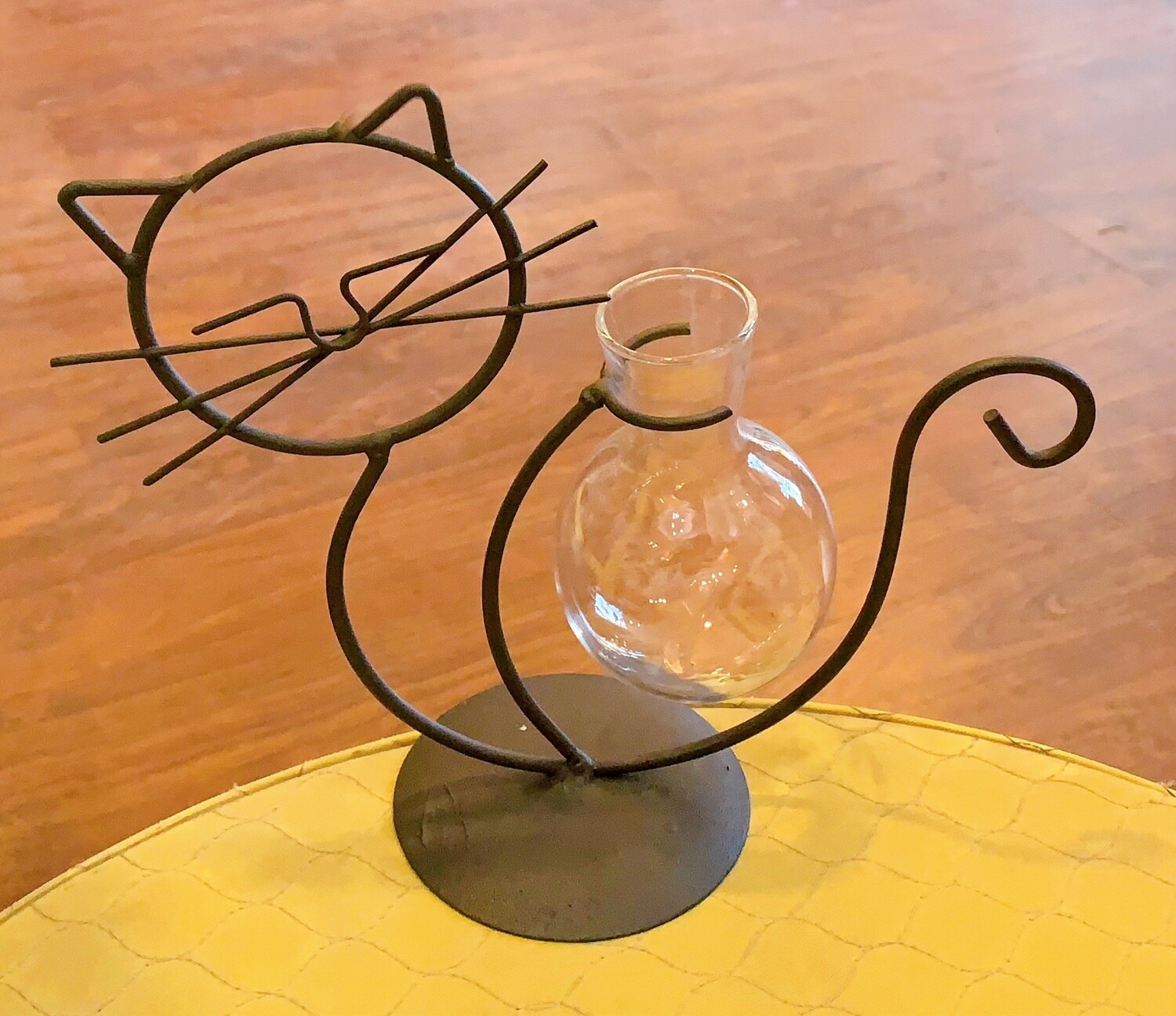 Metal Cat Stand Single Glass Bulb Propagation Station 8”