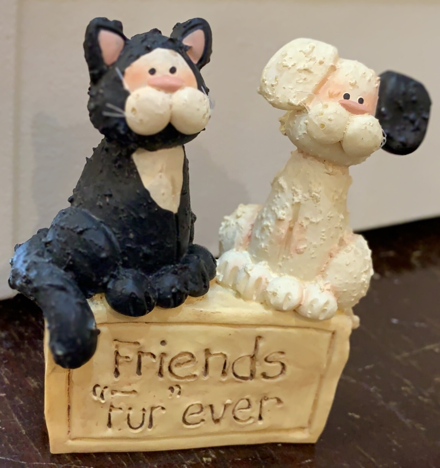 Cat And Dog Porcelain 3 1/2” Figurine 