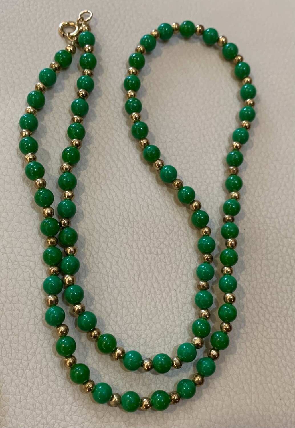Green and Gold Beaded Necklace