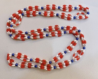 Red, White, and Blue Beaded Necklace
