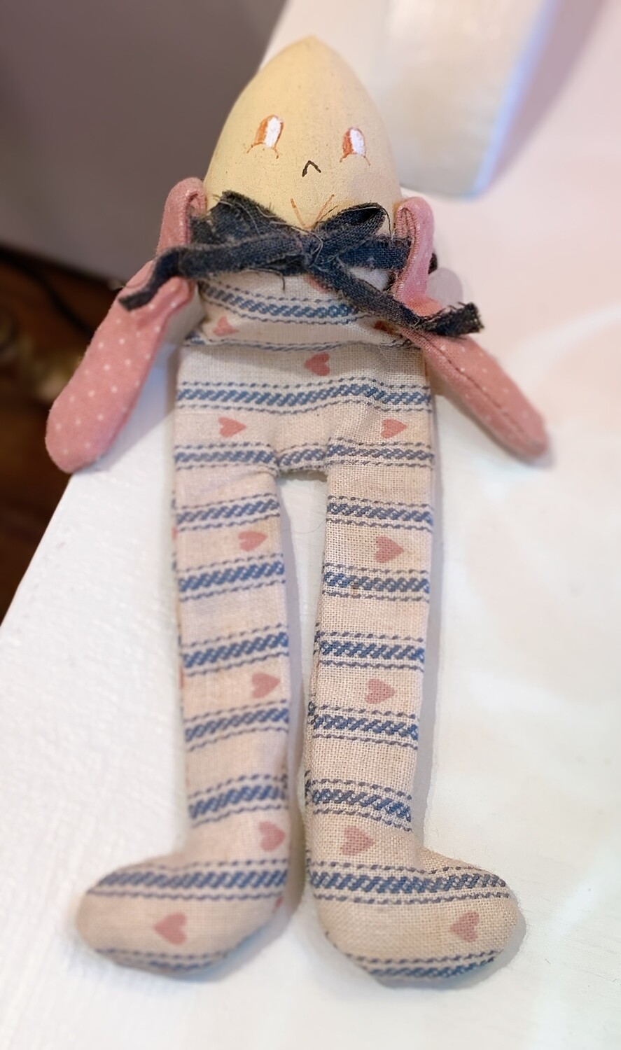 Humpty Dumpty Egg 1992 Handmade Fabric Cloth Doll 5”