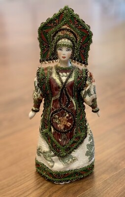Vintage Russian Ethnographic Porcelain Doll 11”