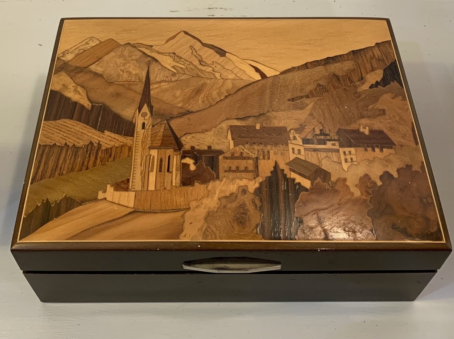 Vintage Italian Marquetry Stamp Box