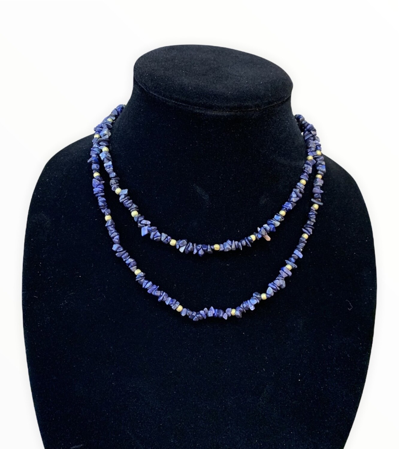 Blue Chip Stone Necklace 17”
