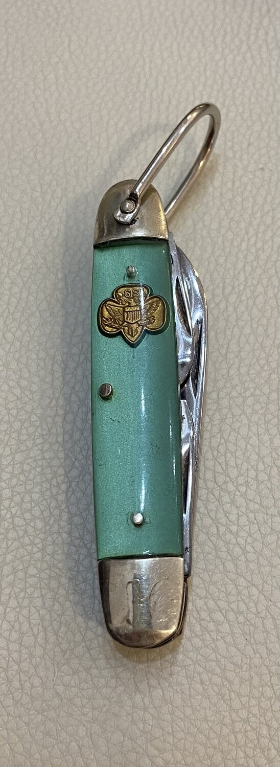 Vintage 1960s Green Girl Scout Pocket Knife