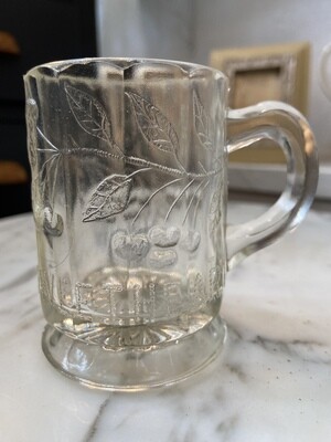 Antique Sweetheart Cherry Glass Mug