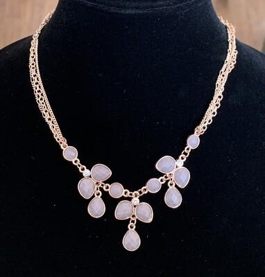 Gold Chain Purple Chandelier Drop Necklace