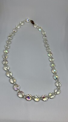 Vintage Art Deco Clear Faceted Glass Beaded Necklace