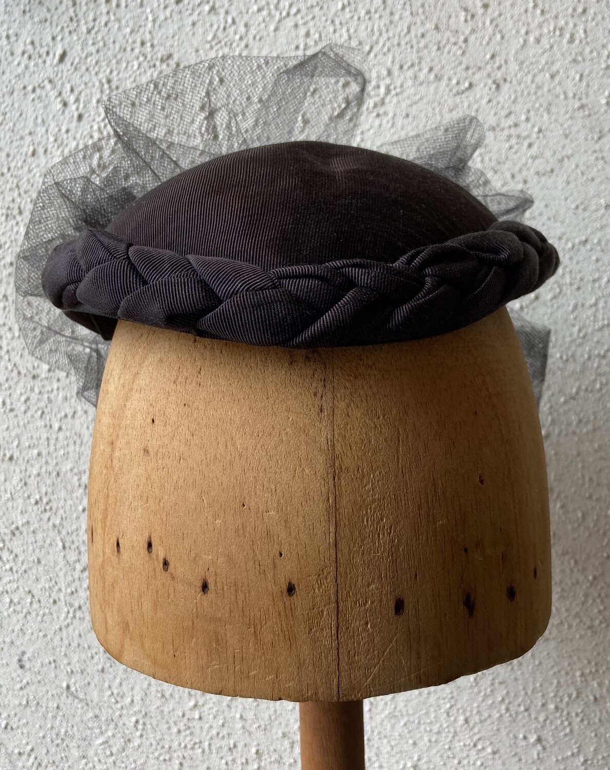 Vintage Black Fascinator with Tulle Bow