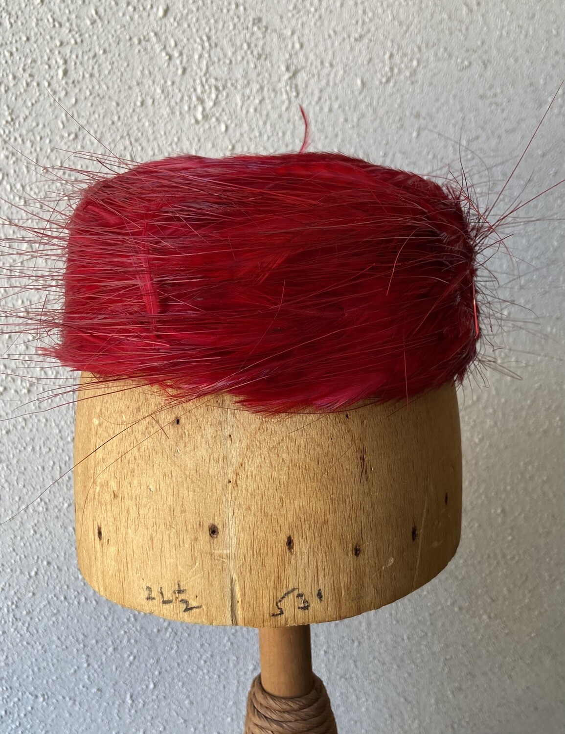 Vintage Red Feather Hat