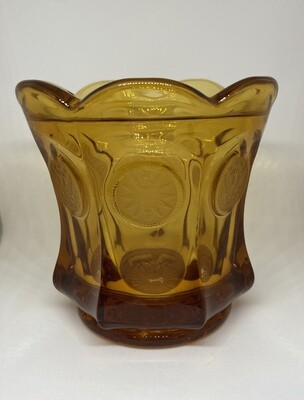 Vintage Fostoria Amber Glass Coin Candy Dish