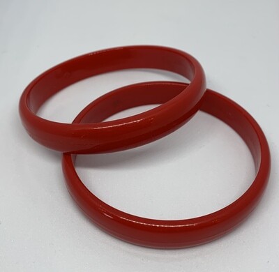 Vintage 70’s Lucite Red Plastic Bracelet 