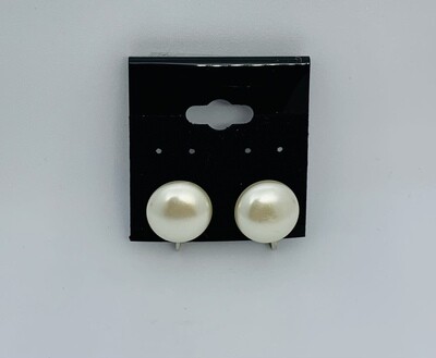 Vintage Large Faux Pearl Clip-On Earrings