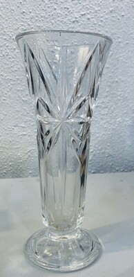 Vintage Crystal Vase 24% Full Lead Made in Usa 7 3/16”