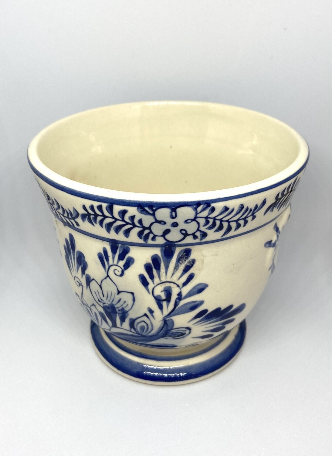 Blue and White Ceramic Planter 3” Tall