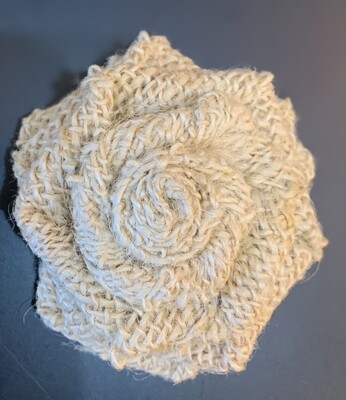 Burlap Flower Hair Clip