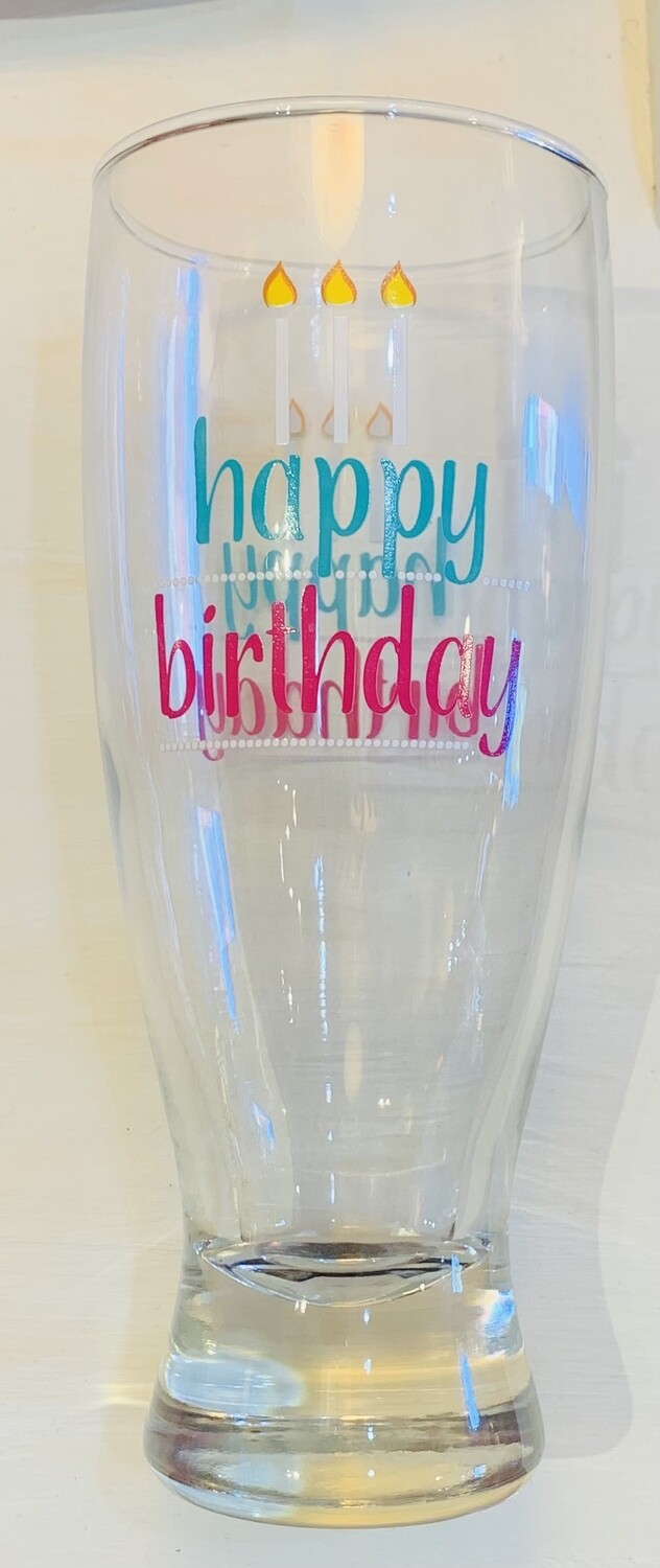 Happy Birthday 7" Beer Glass