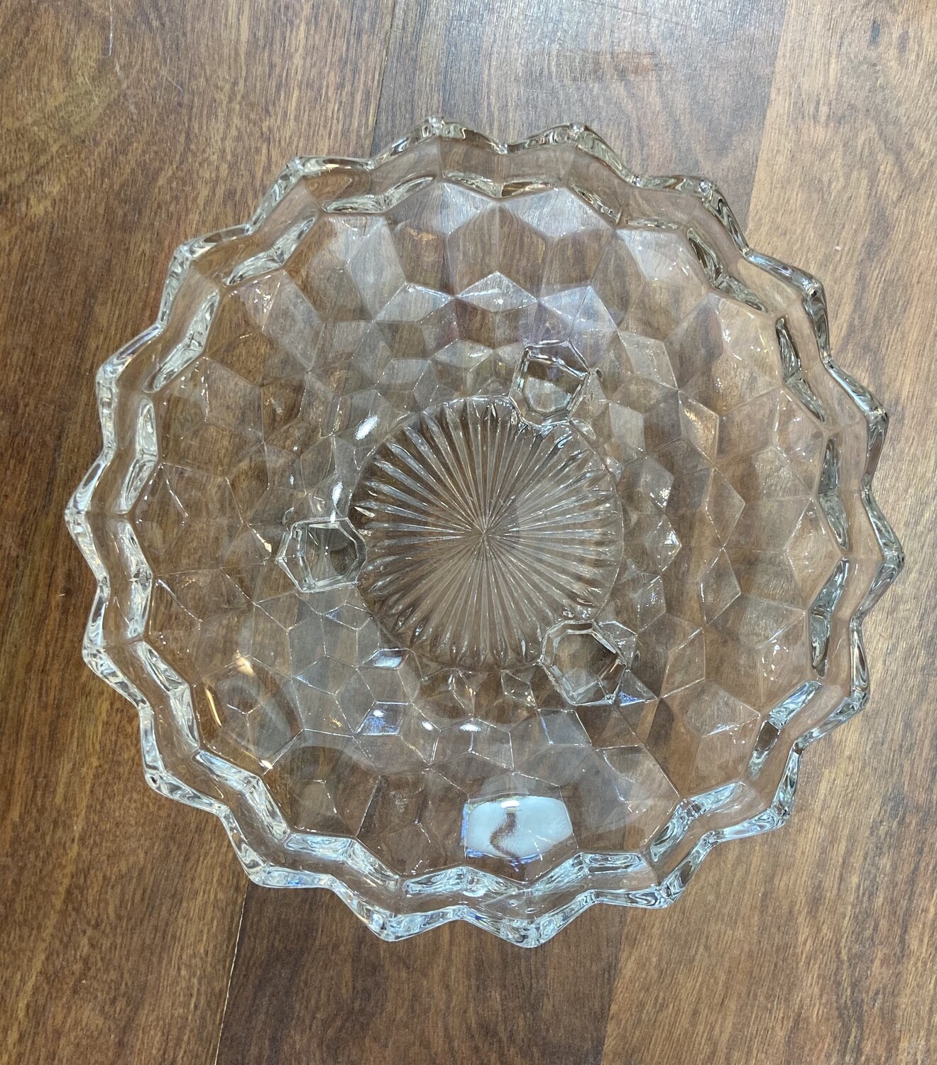 Antique Fostoria Shallow Glass Fruit Bowl