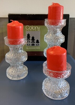 Colony Crafted in Austria LYS 3 Piece Candlestick Set with Candles