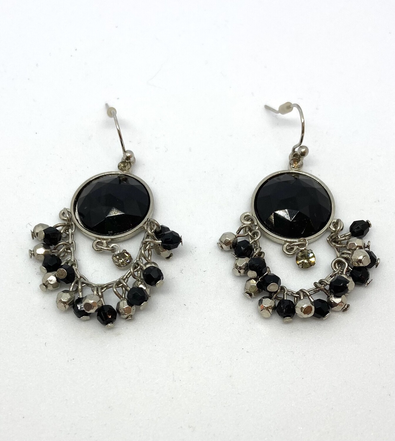 Black Rhinestone Cascade Earrings