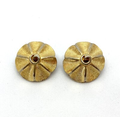 Gold Flower Clip-On Earrings