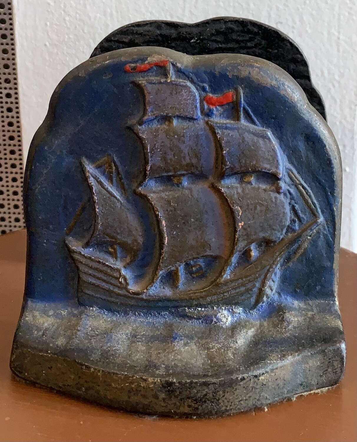 Antique Cast Iron Sail Ship Bookends 
