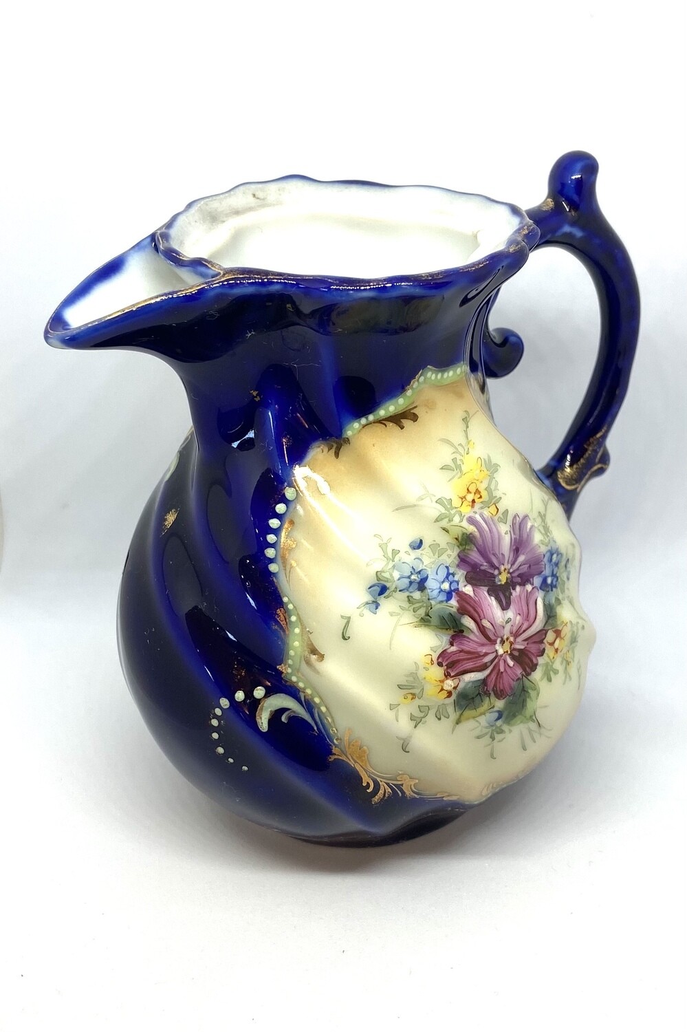Blue Floral Porcelain Pitcher