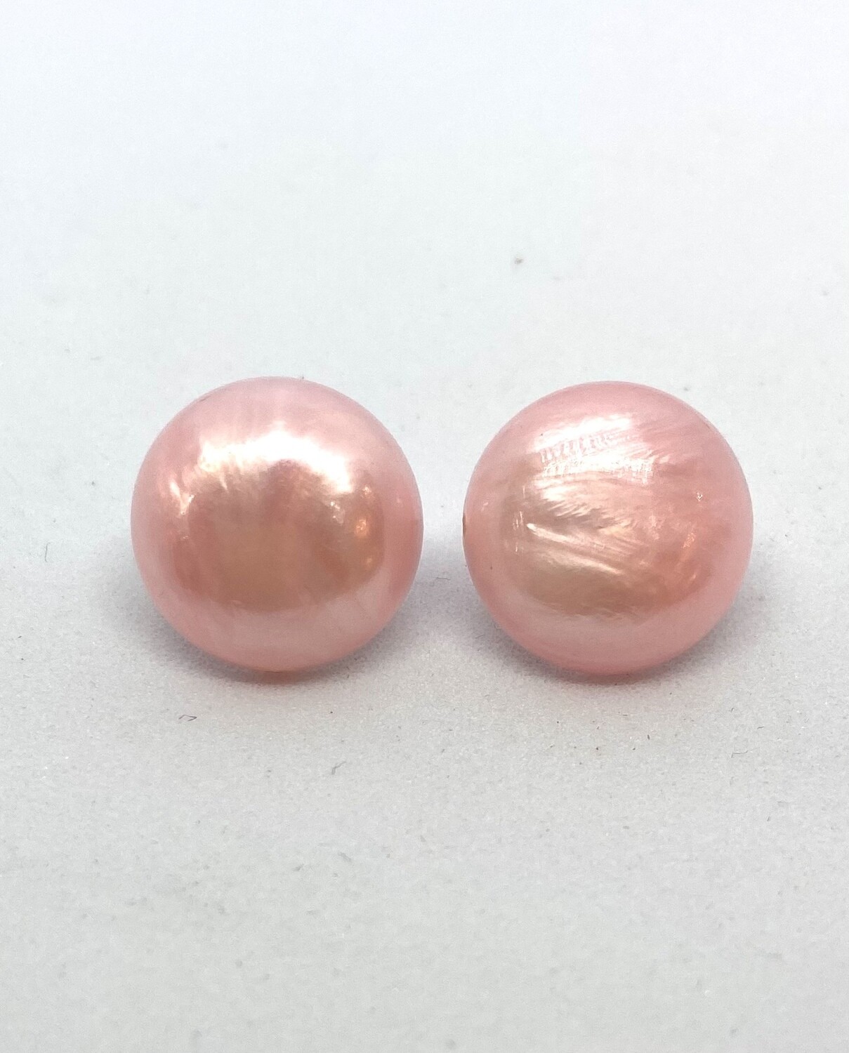 Plastic Pink Button Earrings