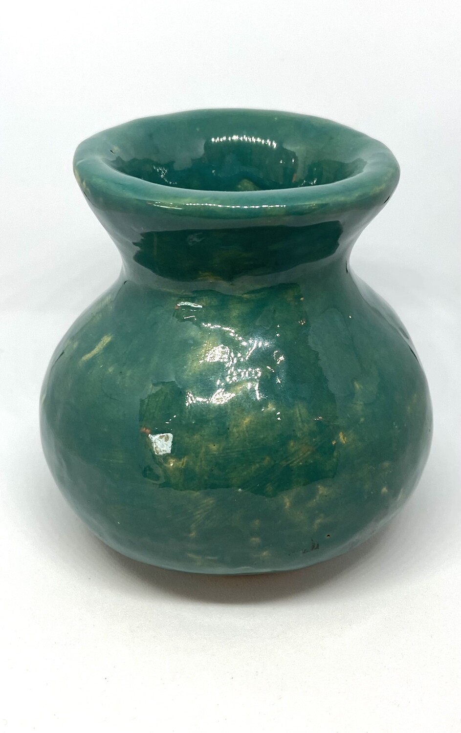 Handmade Teal Vase 1939 3.5” 