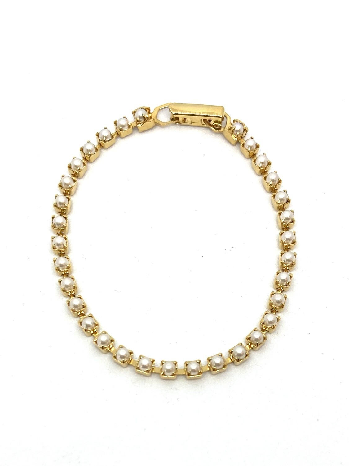 Antique Pearl and Gold Bracelet 7”