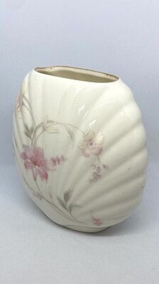 Porcelain Floral Clam Shell Vase