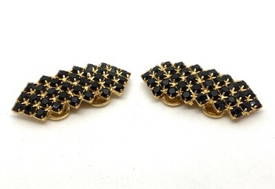 Black and Gold Shoe Clip Pair