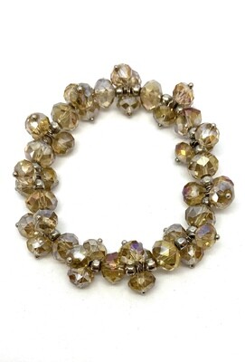 Champagne Faceted Bead Stretch Bracelet