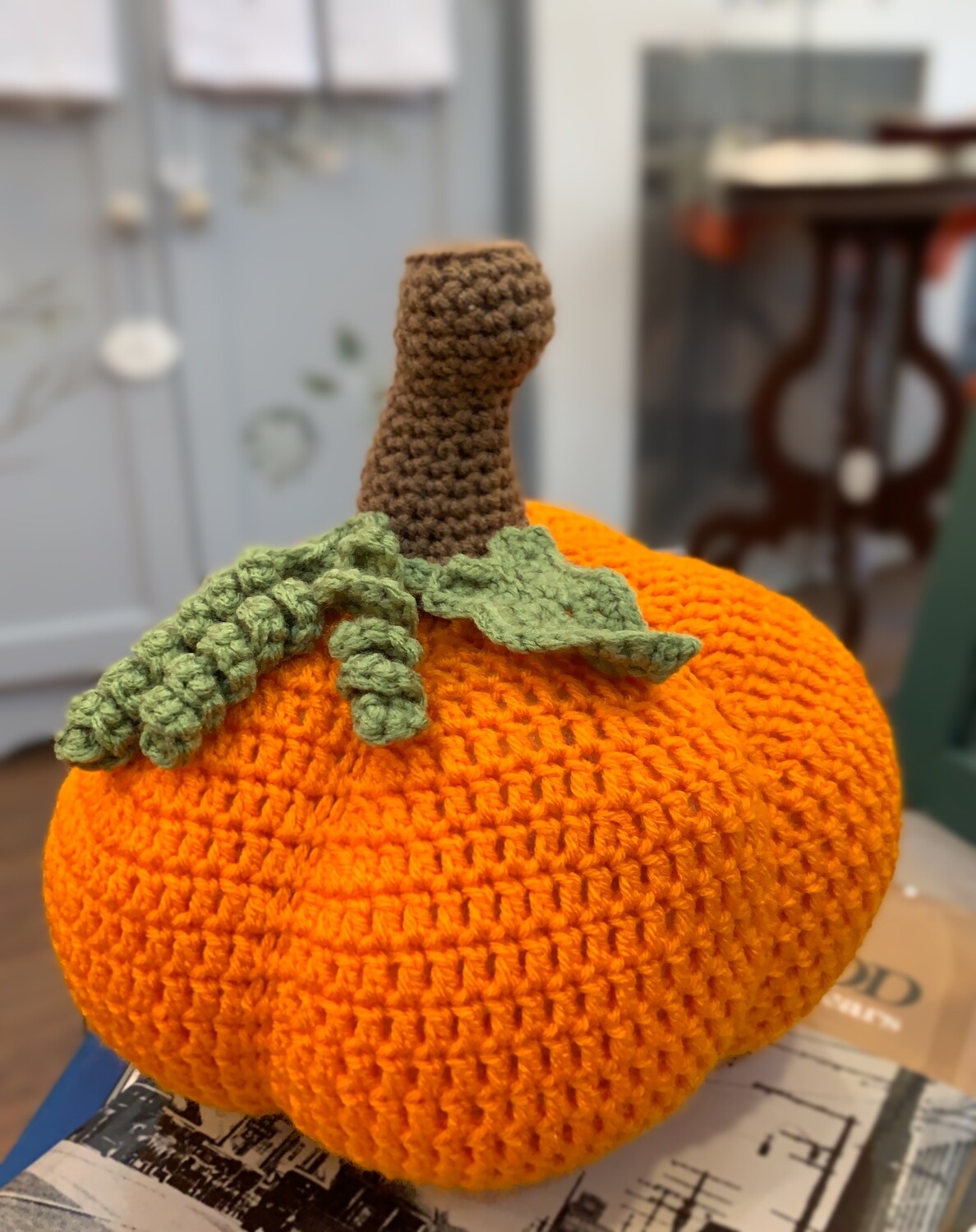 Crochet Pumpkin Aprox. 10” x 10”