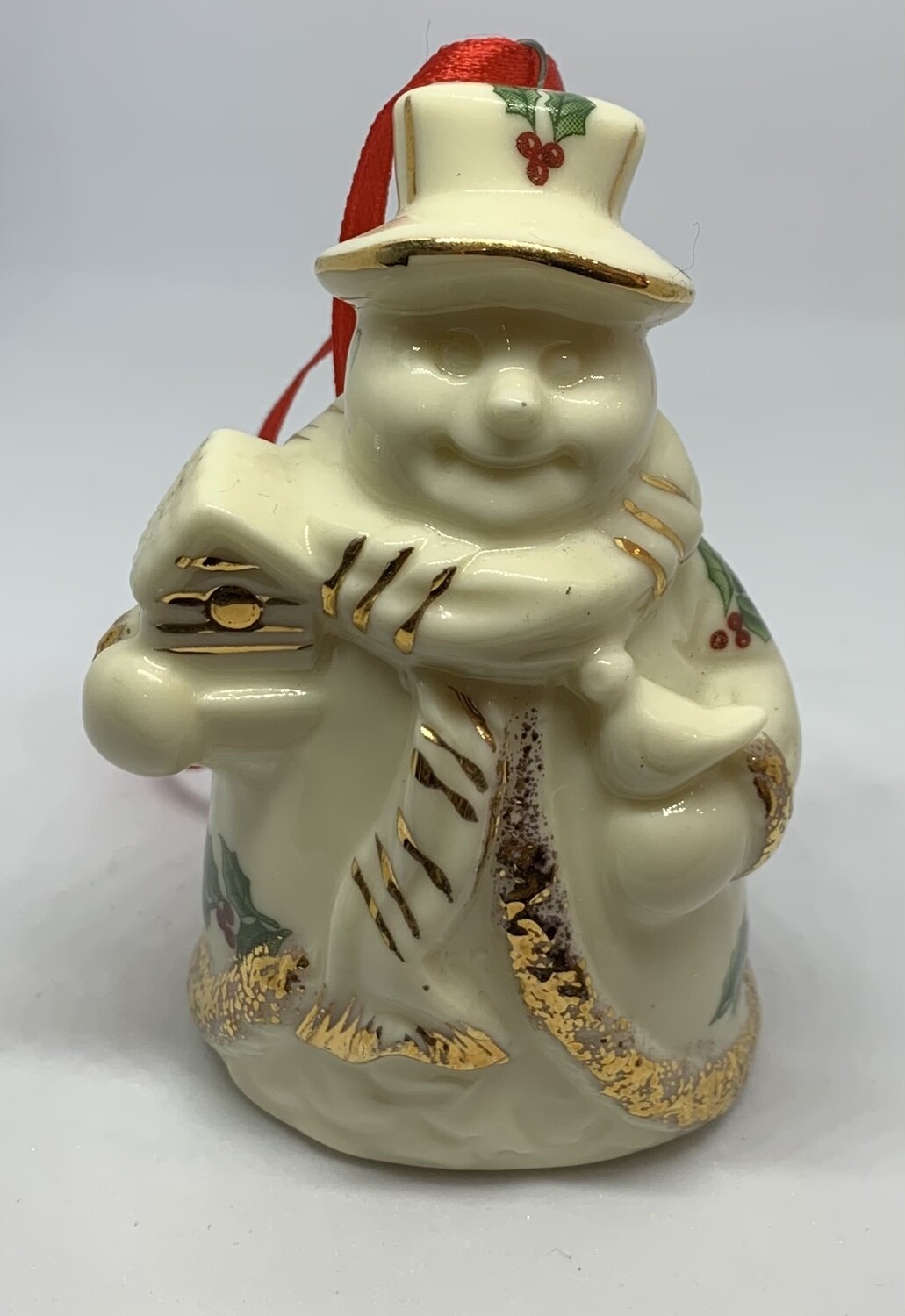 Madison & Max Ivory & Gold Holly Collection Snowman Ornament