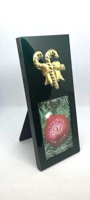 Small Green Picture Frame with Gold Candy Cane