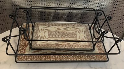 Serving tray Wire Rack with Glass Tray 