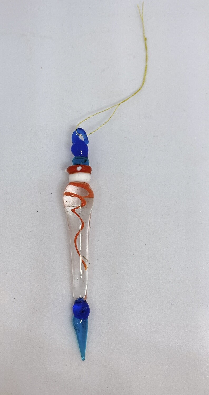 Christmas Glass Icicle Ornament 