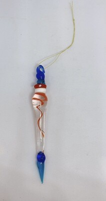 Christmas Glass Icicle Ornament 